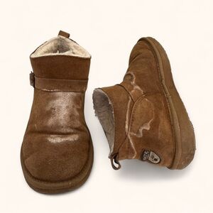 Womens Size 11 Pawz by BearPaw Brown Amy Suede Wool Lined Ankle Boots